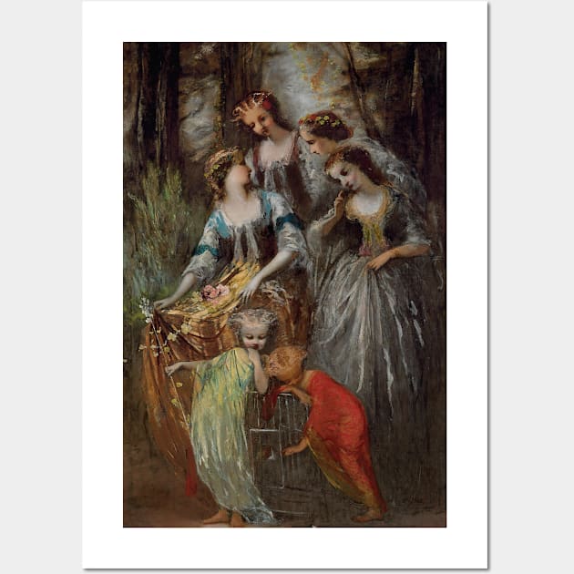 The Empress Eugenie and Her Attendants by Adolphe Monticelli Wall Art by Classic Art Stall